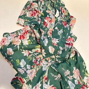 upcakes and cashmere green floral sleepwear
